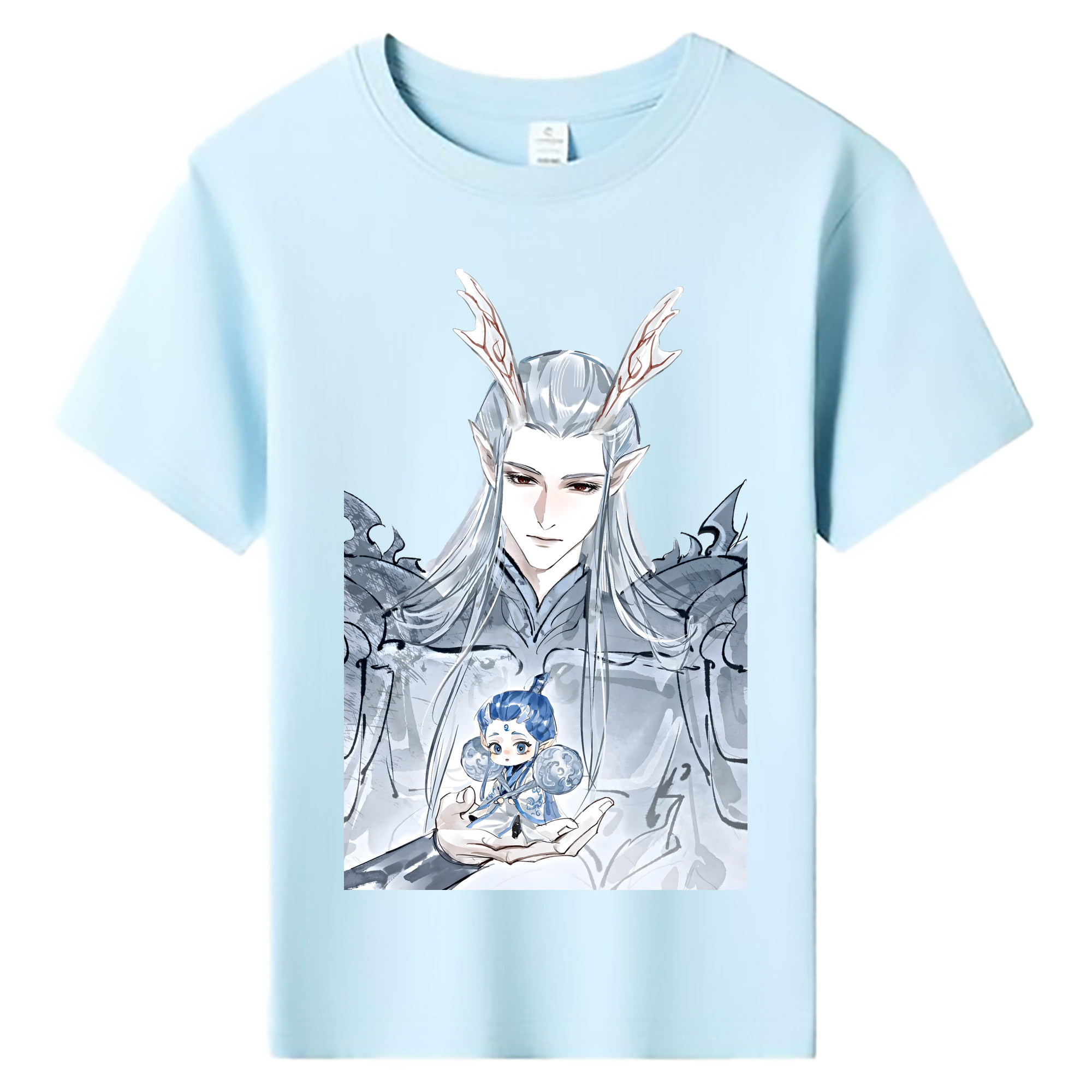 （画像用） Ne Zha 2 ナタ 魔童の大暴れ 綿100％キッズTシャツ（フロントプリント）